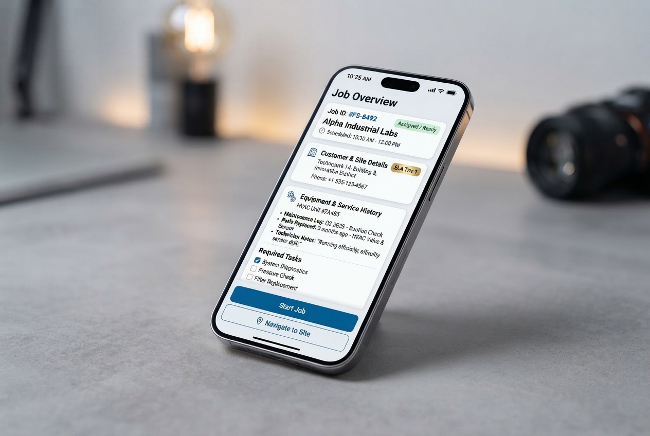 Field Service mobile application UI showcase