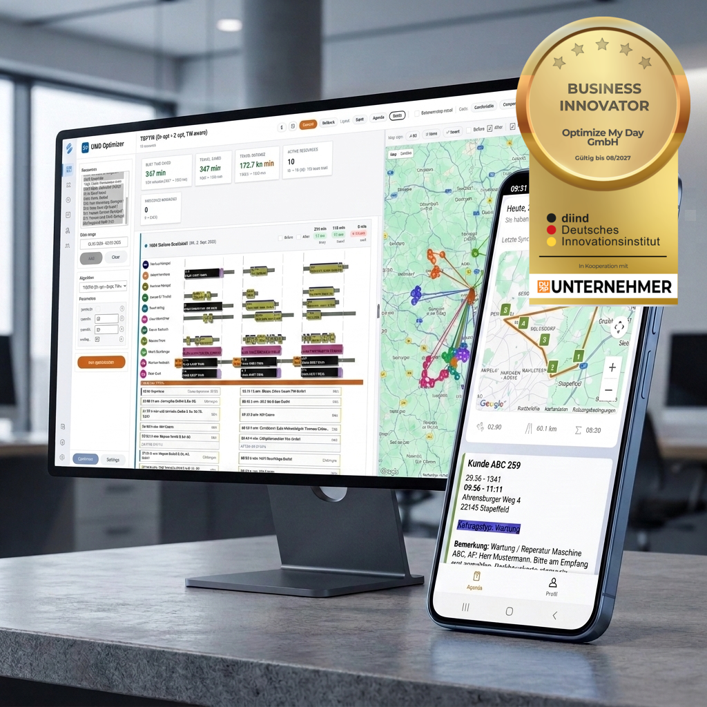OMD scheduling dashboard with Business Innovator award